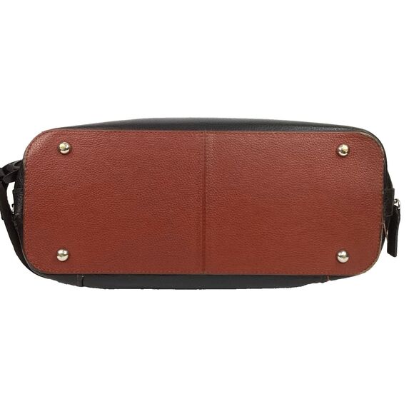 Gun Tote 'N Mamas Purse - Brown & Black Leather Satchel - Shoulder Strap - Picture 8 of 15